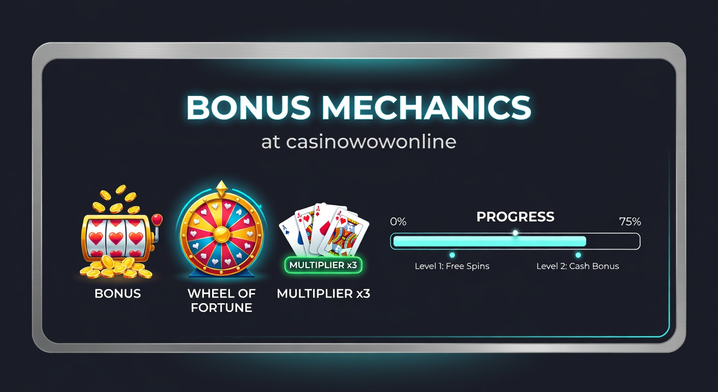 Player dashboard screenshot illustrating bonus balance tracking and contribution progress at casinowowonline