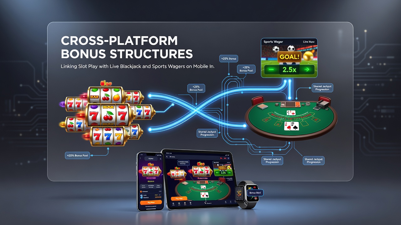 Smartphone screen showing progress bars for slot, blackjack, and sports wager bonus completion