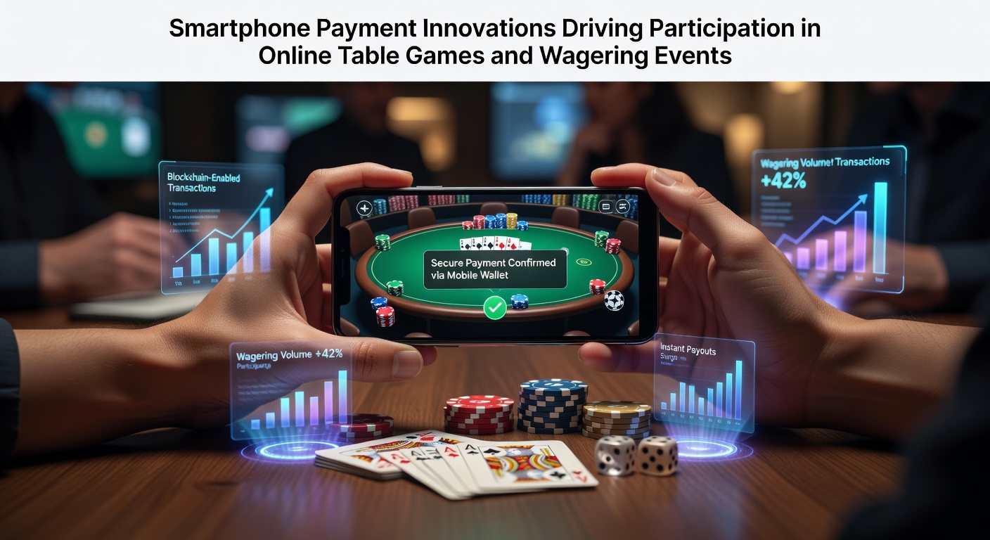 Smartphone displaying secure payment options for online table games and wagering platforms